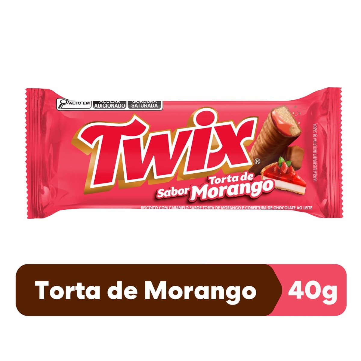 Chocolate Twix Torta de Morango 40g - Image 1