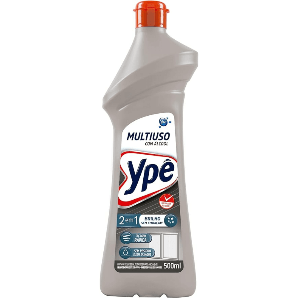 Multiuso Ypê Premium Com Álcool Cinza 500ml - Mais Brilho Sem Embaçar - Image 1
