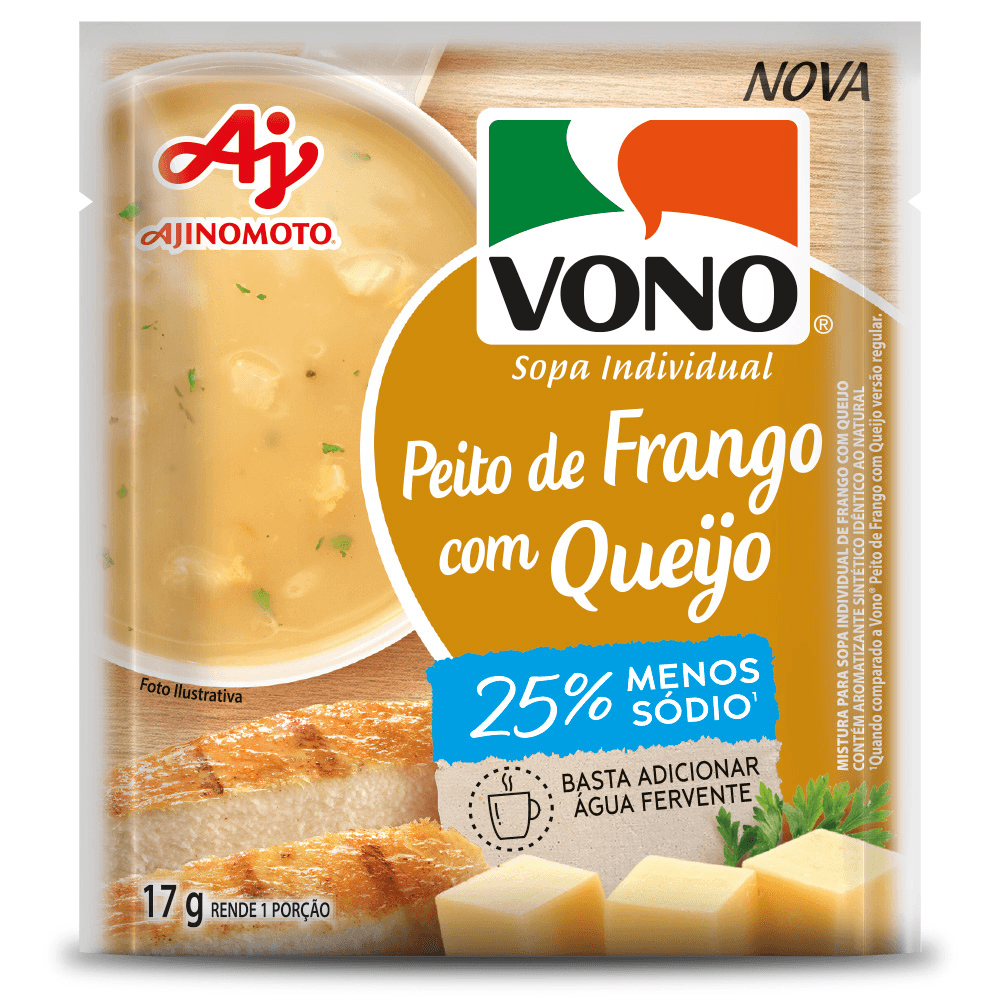 Sopa VONO® Individual Sabor Peito De Frango Com Queijo Menos Sódio 17G - Image 1
