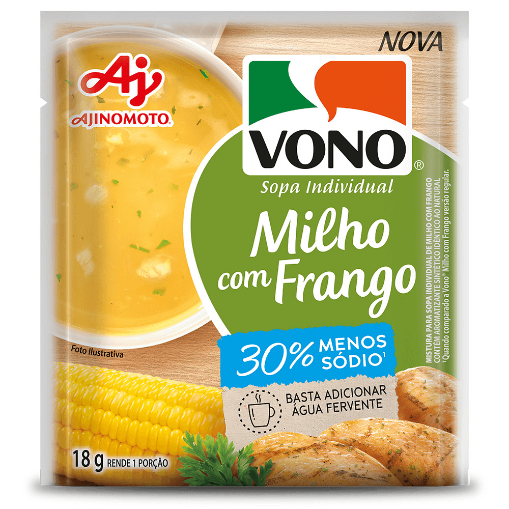 Sopa VONO® Individual Sabor Milho Com Frango Menos Sódio 18G - Image 1