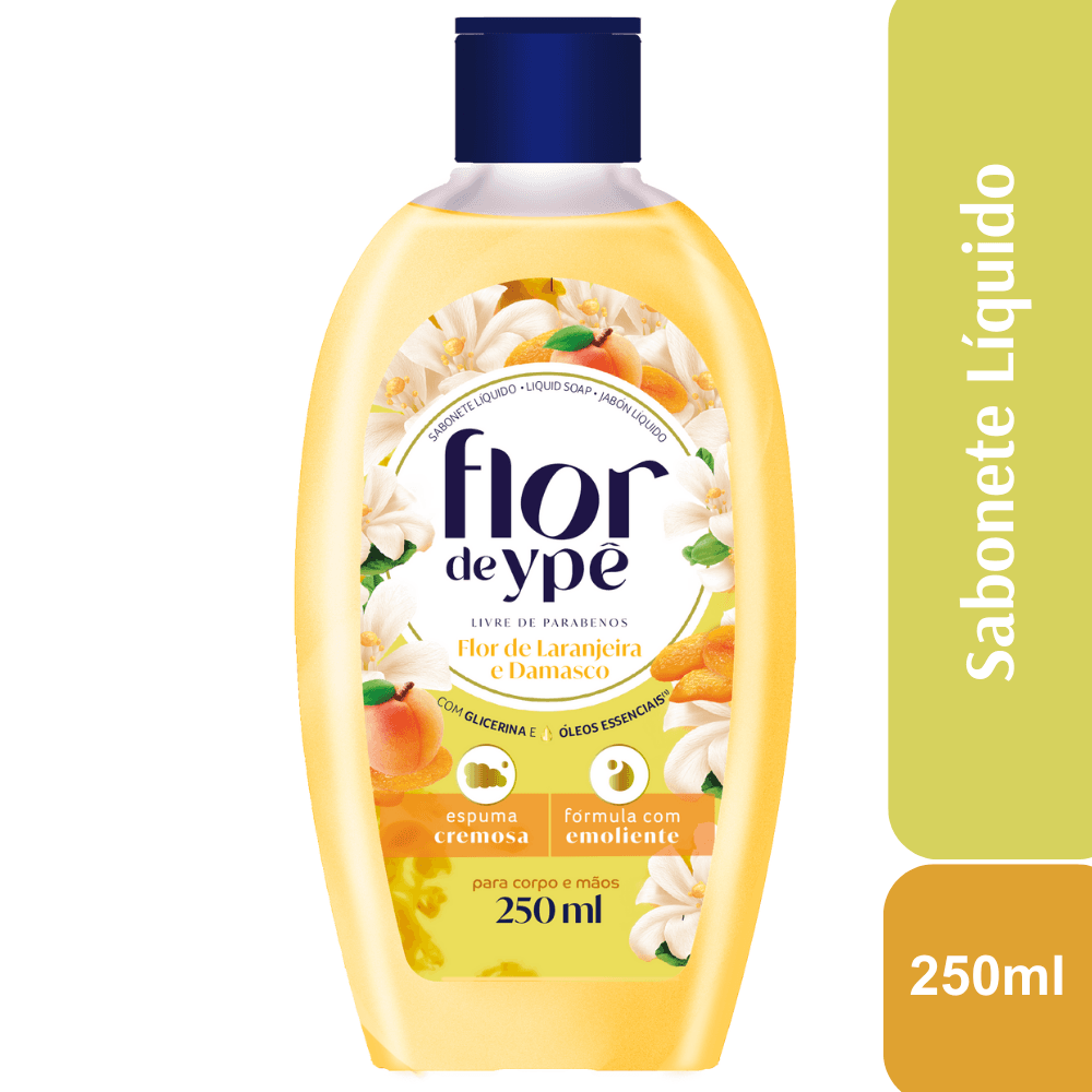 Sabonete Líquido Flor De Laranjeira E Damasco Ypê 250ml (Fliptop) - Image 1