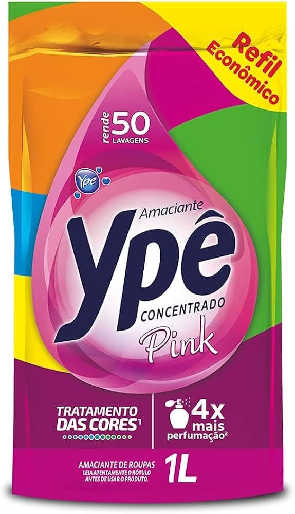 Amaciante de Roupas Ypê Concentrado Pink 1l pouch - Rende 50 Lavagens - Image 1
