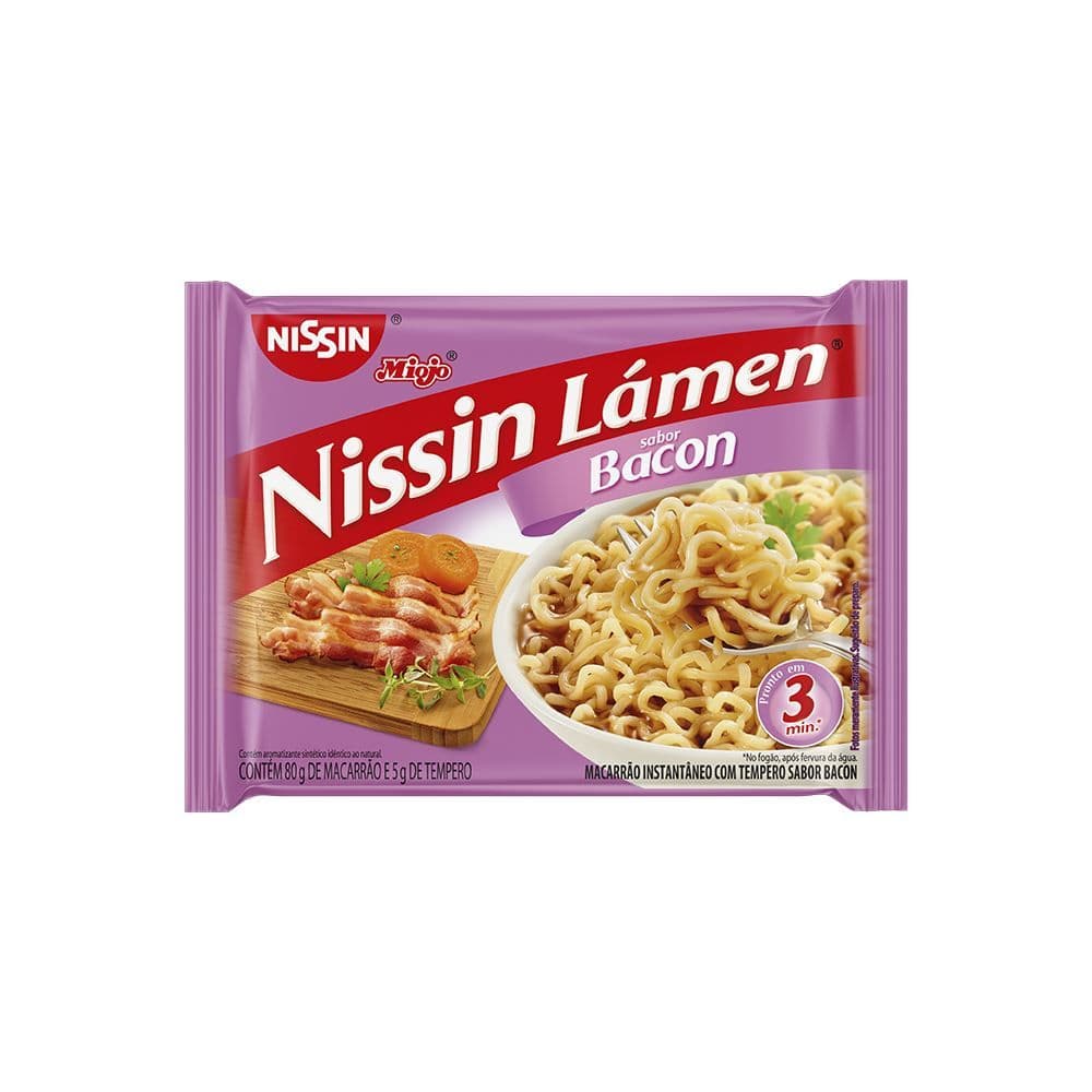 Lamen Sabor Bacon 85g - Nissin - Image 1