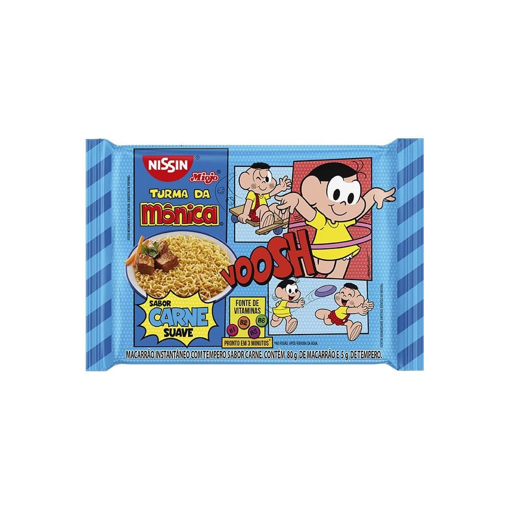 Lamen Suave Turma da Monica Sabor Carne 85g - Nissin - Image 1