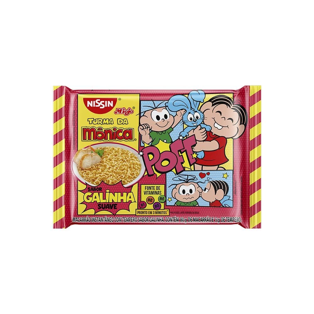 Lamen Suave Turma da Monica Sabor Galinha 85g - Nissin - Image 1