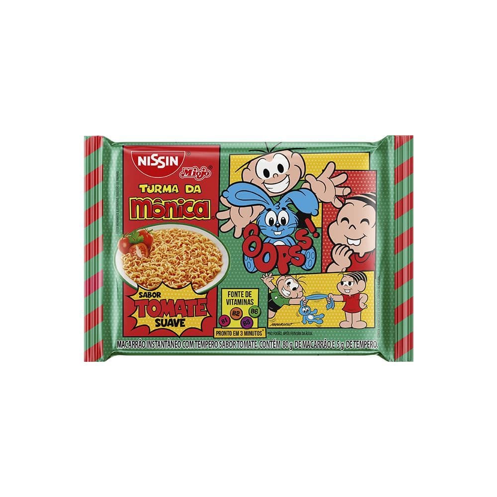Lamen Suave Turma da Monica Sabor Tomate 85g - Nissin - Image 1
