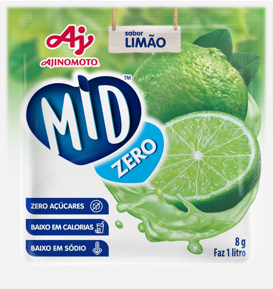 Refresco Em Pó Mid® Zero Açúcar Sabor Limão 8G - Image 1