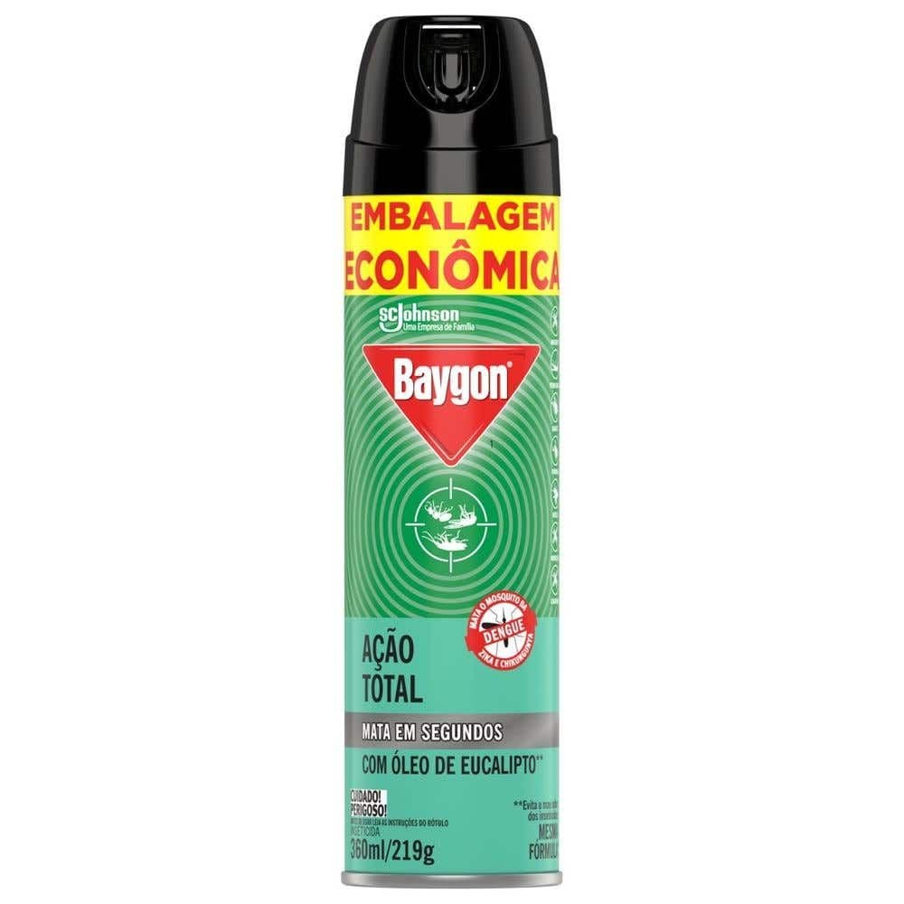 Inseticida Aerossol Baygon Ação Total Eucalipto 360ml - Image 1