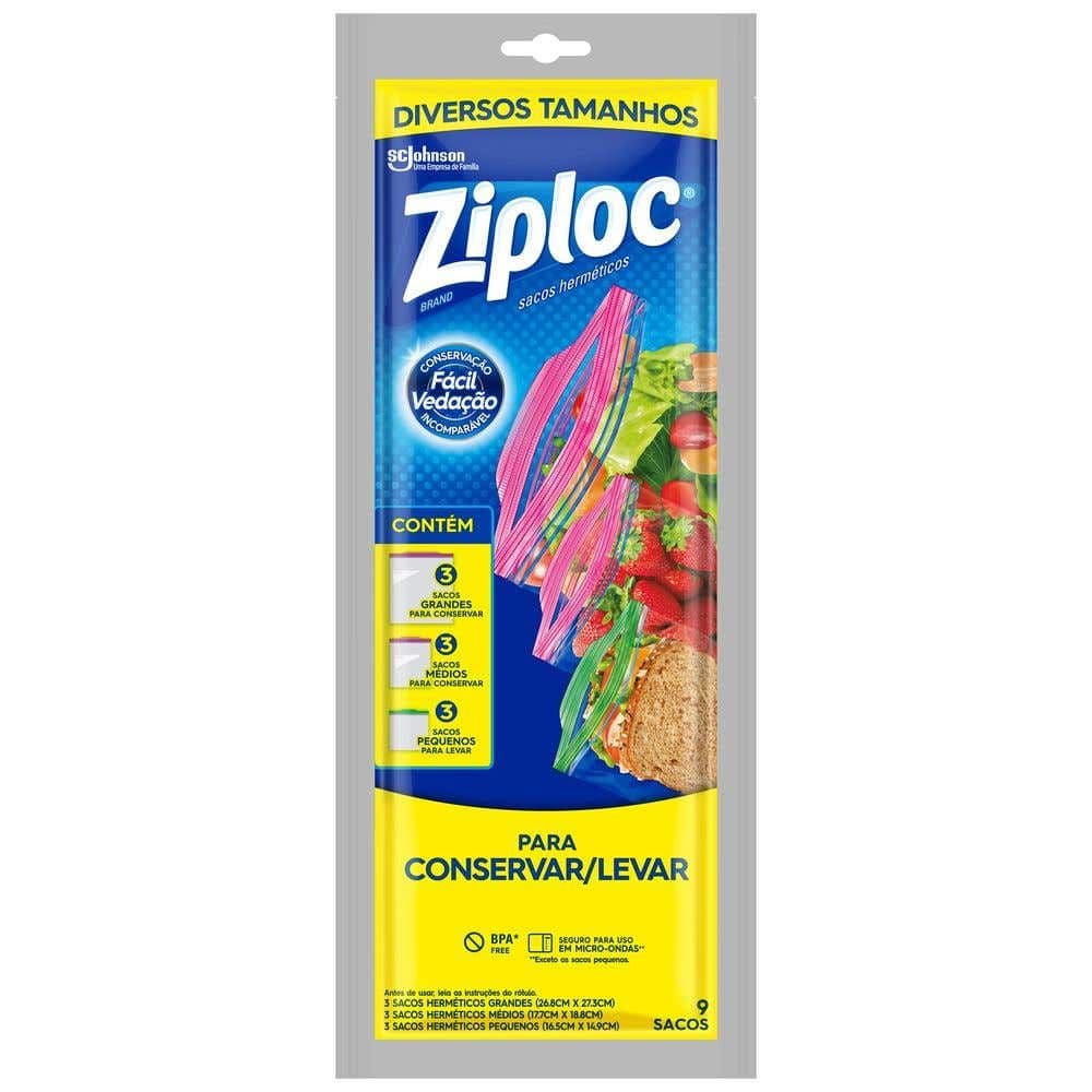 Sacos Herméticos Ziploc Mix para Conservar e Levar com 9 unidades - Image 1
