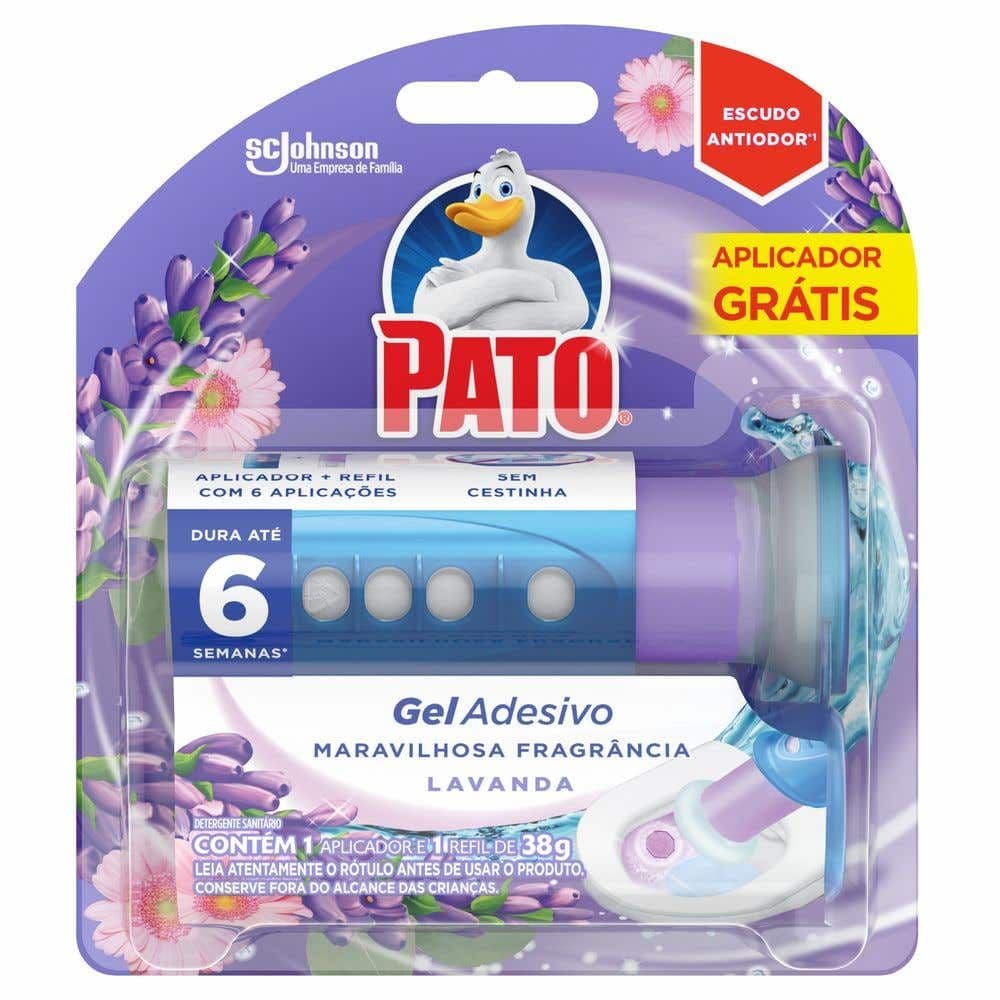 Desodorizador Sanitário Pato Gel Adesivo Lavanda Refil 6 Discos Aparelho Grátis - Image 1
