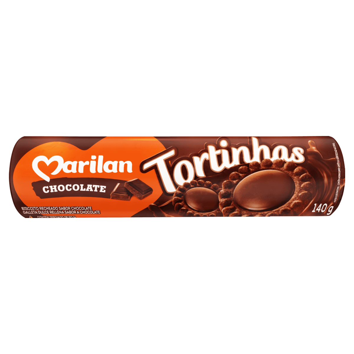 Biscoito Recheio Chocolate Marilan Tortinhas Pacote 140G - Image 1