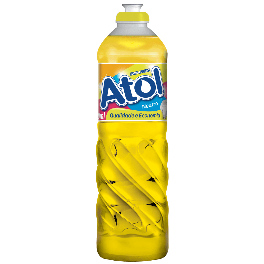 Lava-Louças Atol Neutro - Amarelo - 500ml- Qualidade e Economia- Detergente - Image 1