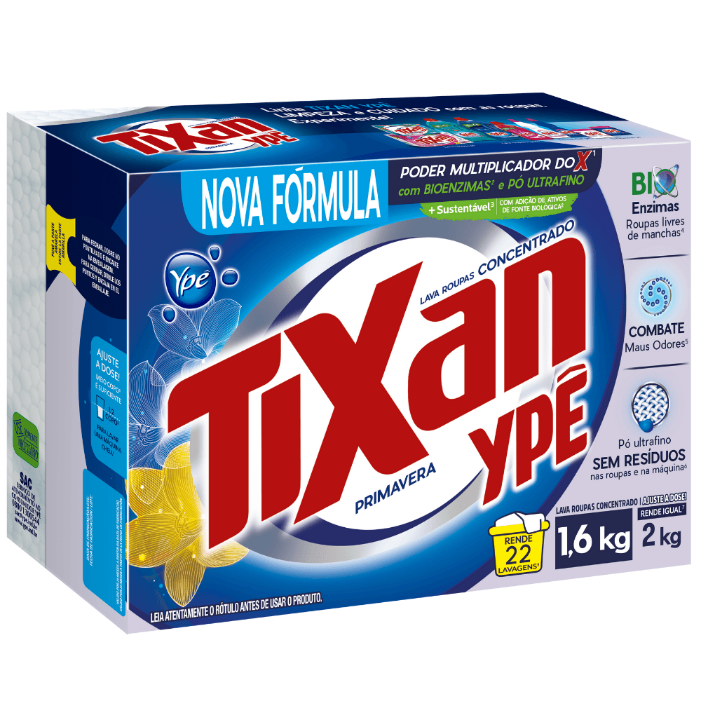 Lava - Roupas Pó Tixan Ypê Primavera 2kg - Rende 20 Lavagens - Sabão em Pó - Image 1