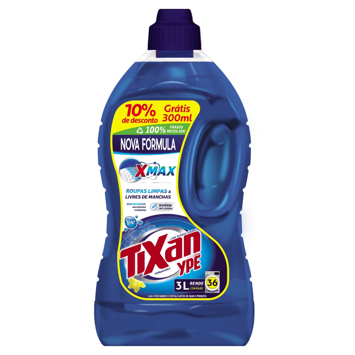Lava-Roupas Líquido Primavera Tixan Ypê Frasco 3l Grátis 10% de Desconto - Image 1