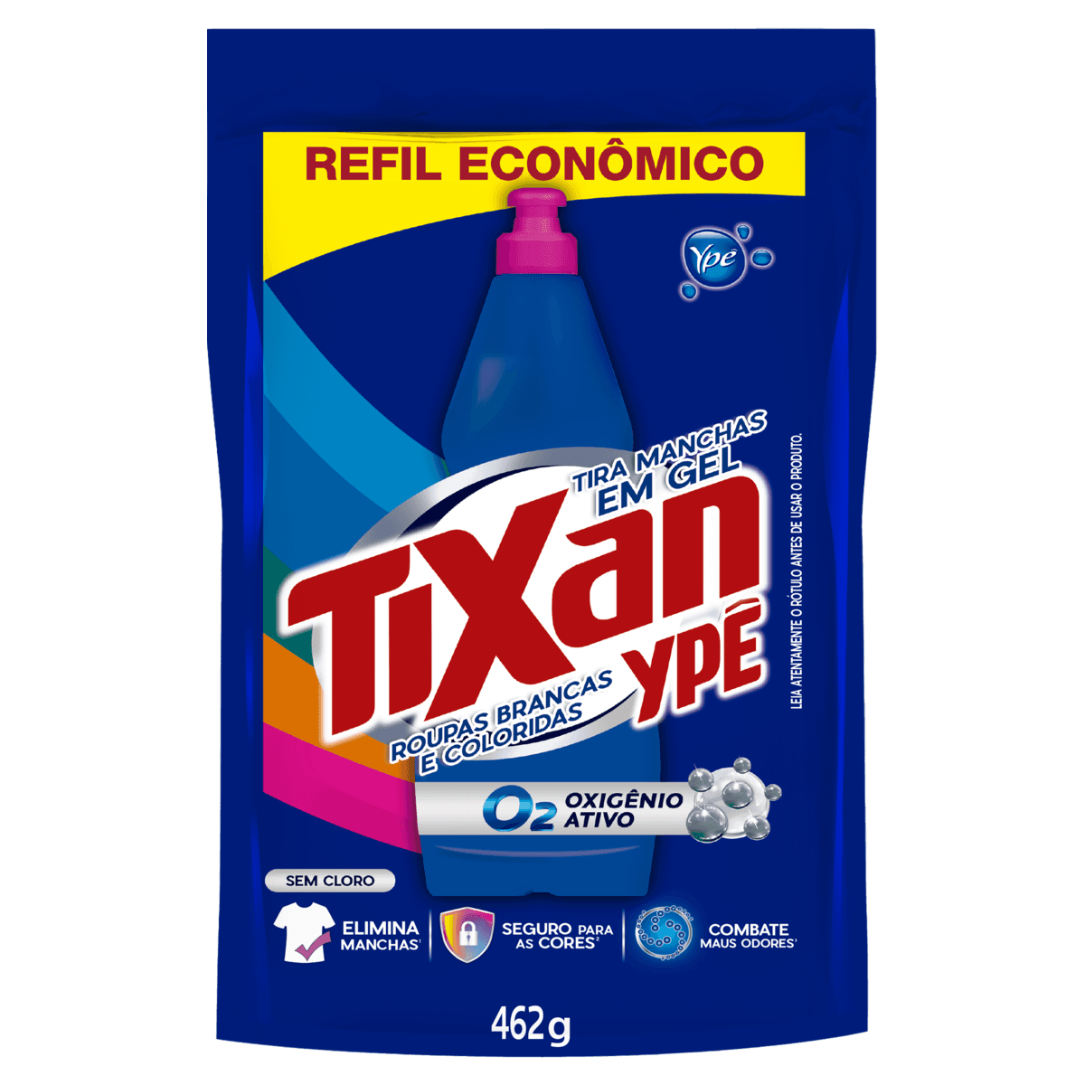 Tira-Manchas Gel Roupas Brancas e Coloridas Tixan Ypê Sachê 462g Refil Econômico - Image 1