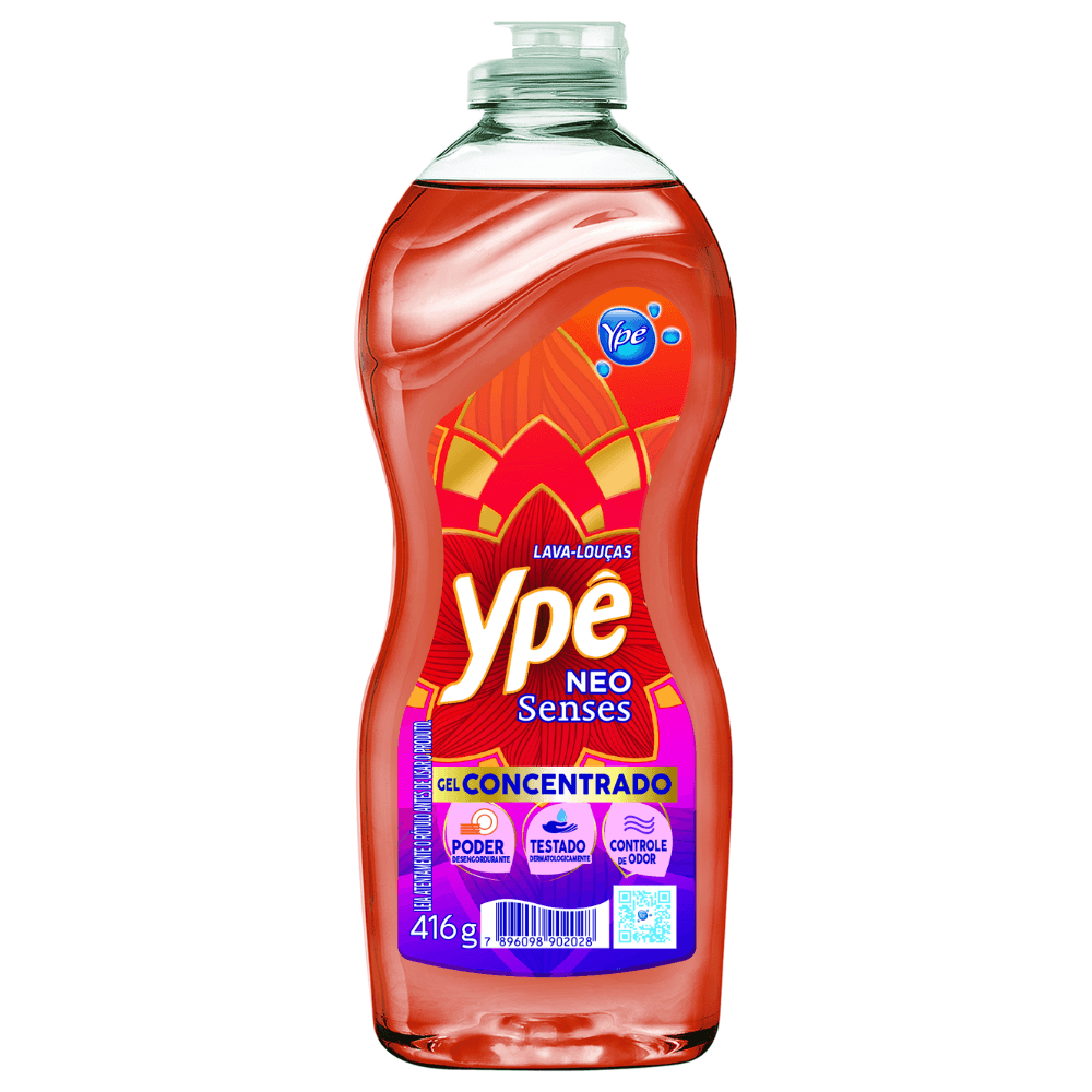 Lava-Louças Ypê Gel Concentrado Neo Senses - Laranja - 416g- Controle De Odor - Detergente - Image 1
