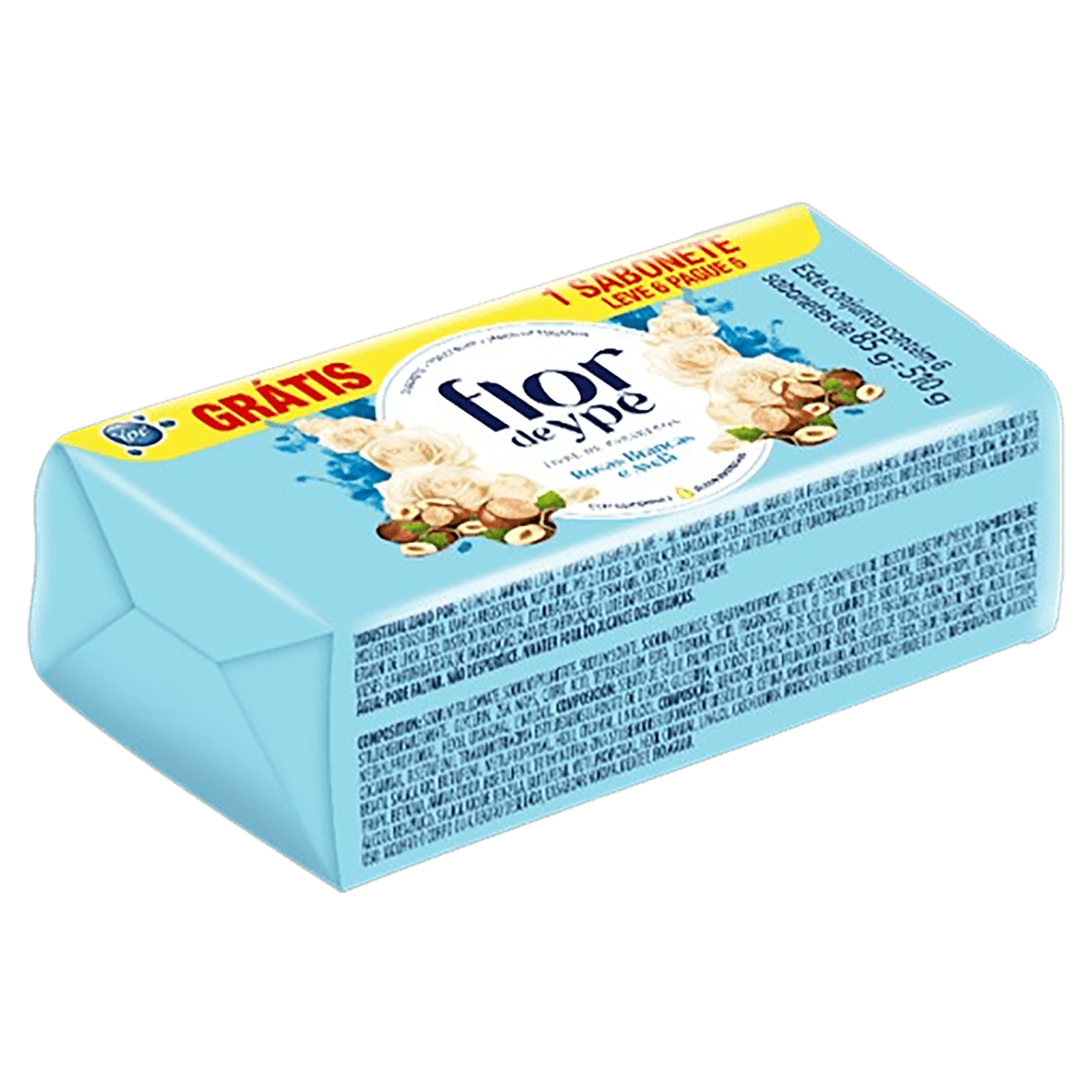 Pack Sabonete Barra Rosas Brancas e Avelã Flor de Ypê Envoltório 510g Leve 6 Pague 5 Unidades - Image 1