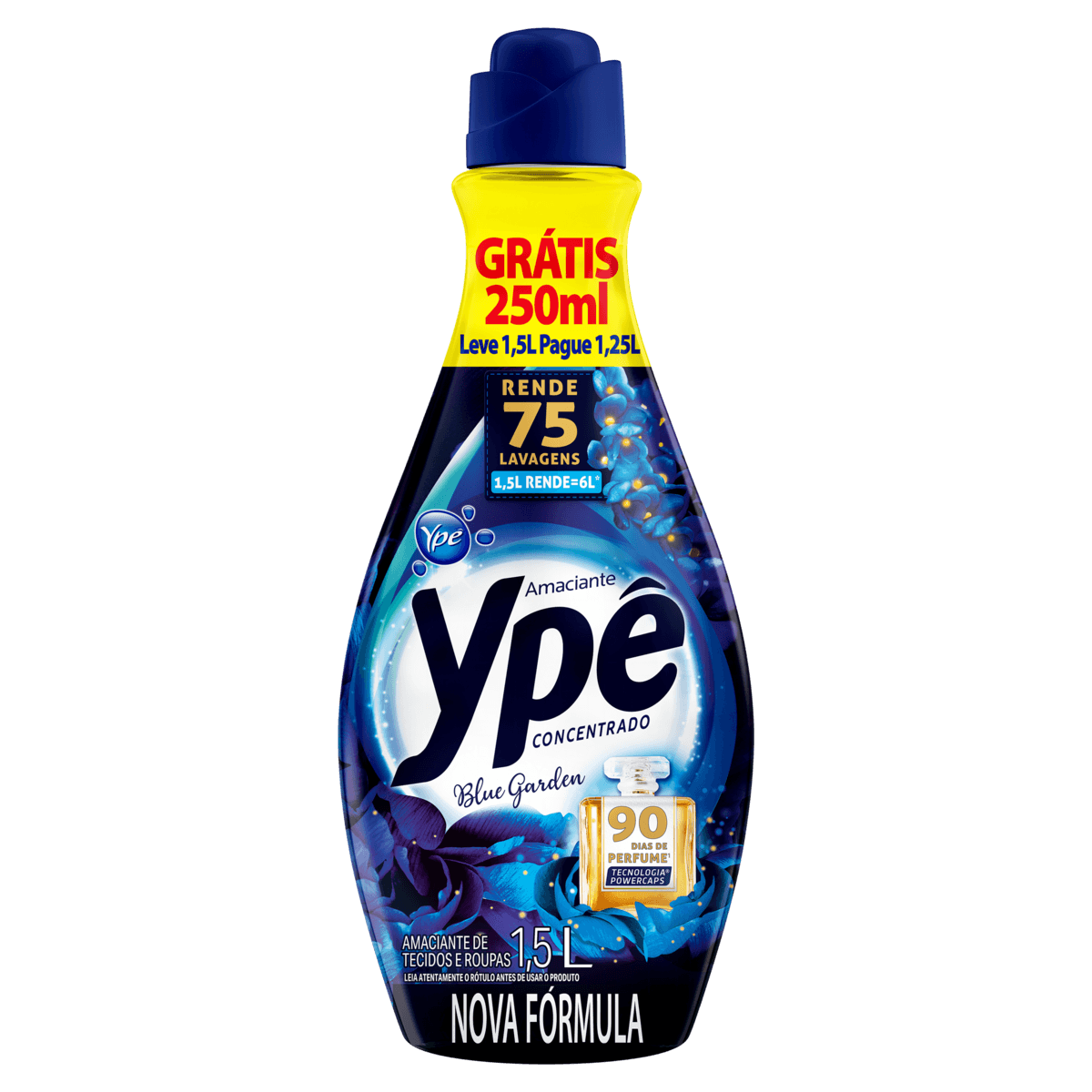 Amaciante de Roupa e Tecido Concentrado Blue Garden Ypê Frasco Leve 1,5l Pague 1,25l - Image 1