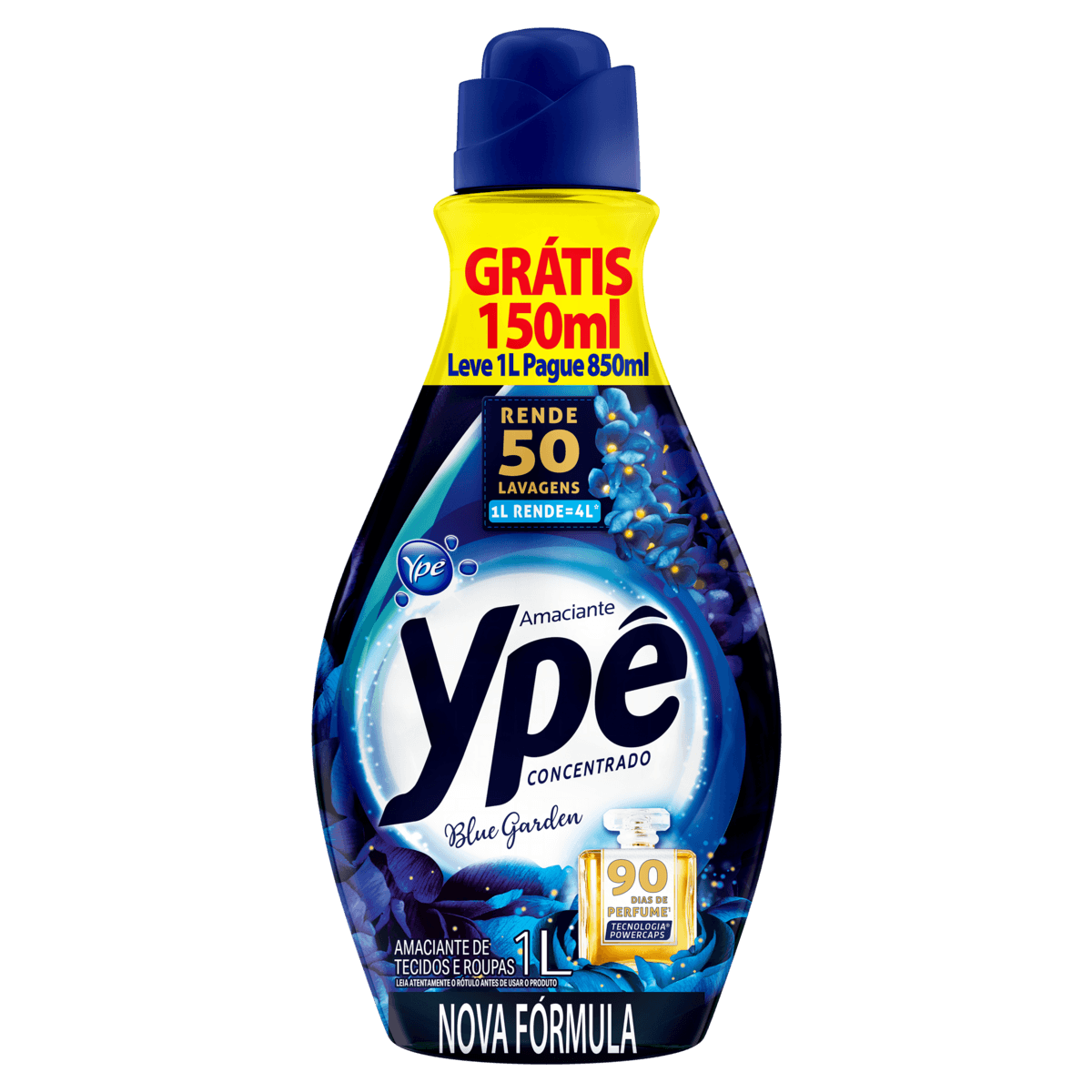 Amaciante de Roupa e Tecido Concentrado Blue Garden Ypê Frasco Leve 1l Pague 850ml - Image 1