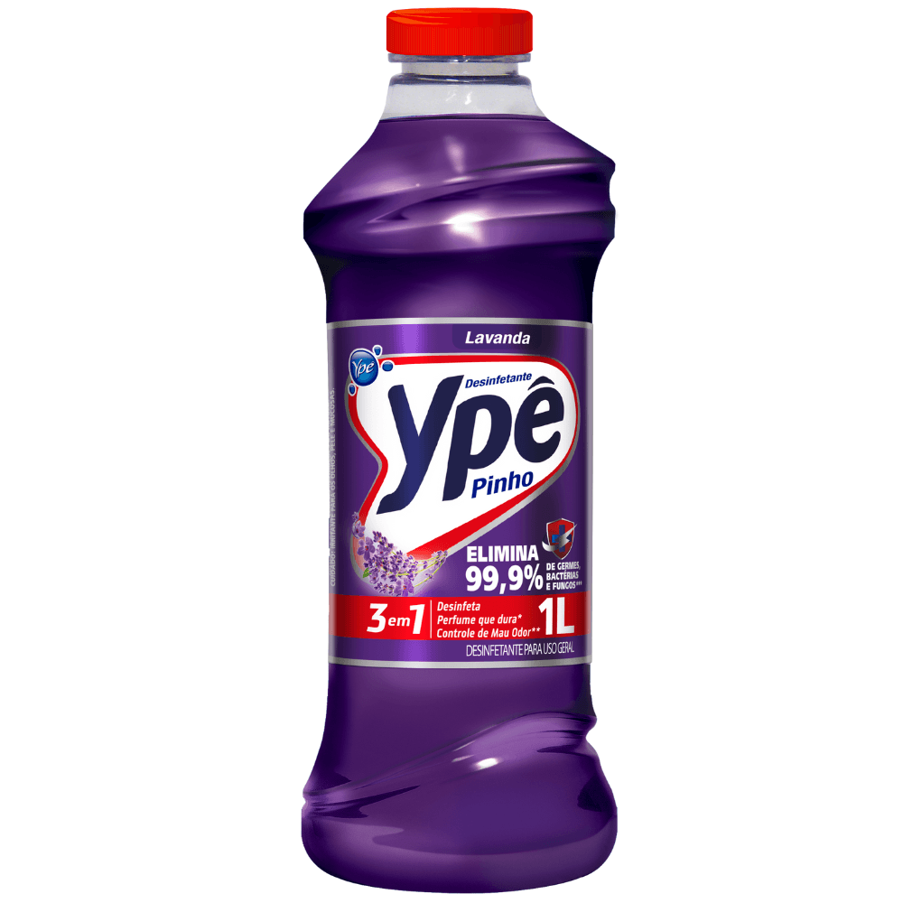 Desinfetante Pinho Ypê Lavanda 1l - Elimina 99,9% Germes, Bactérias e Fungos - Image 1