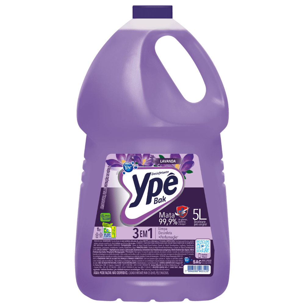 Desinfetante Bak Ypê Lavanda 5l - Mais Perfumação - Limpa e Desinfeta - Image 1