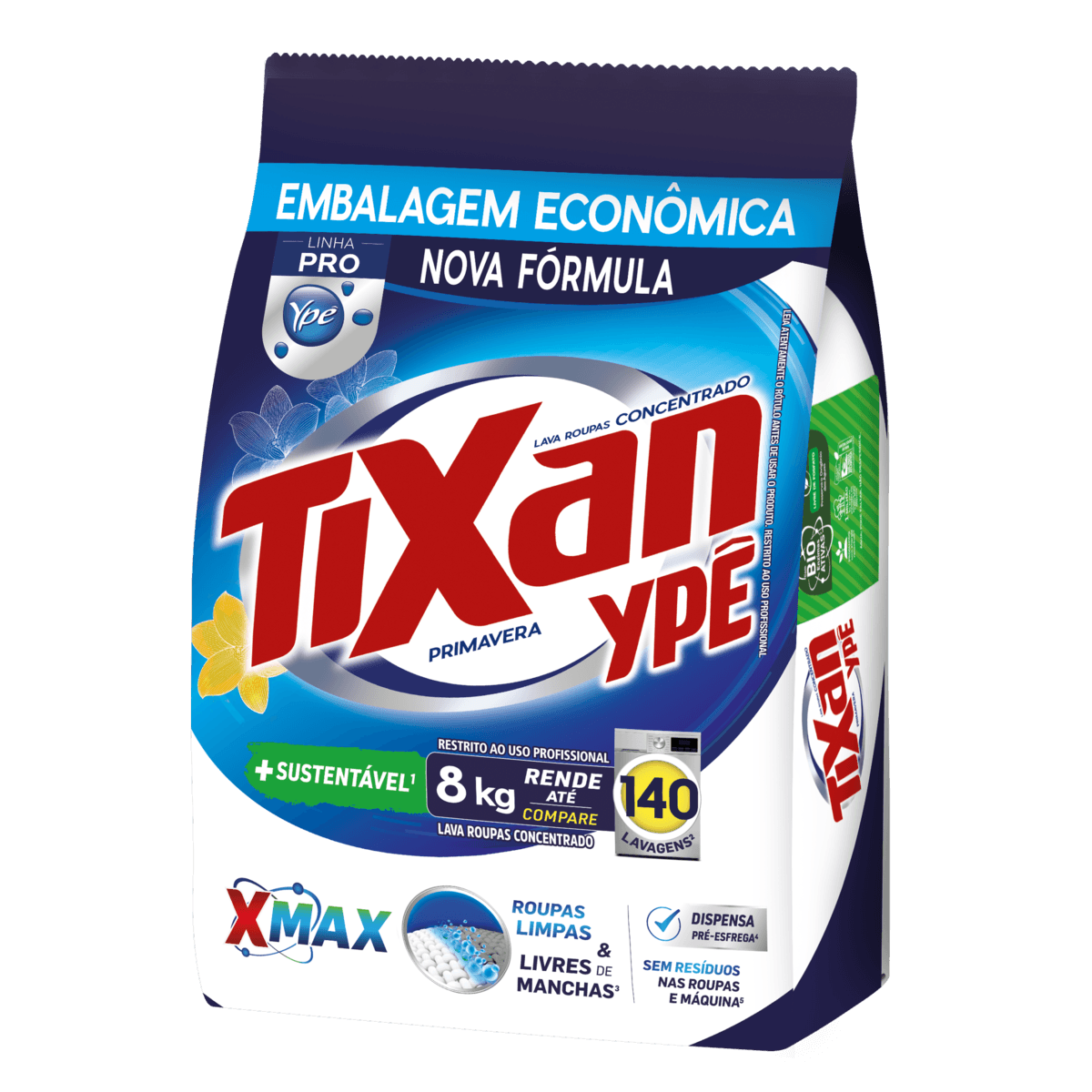 Lava-Roupas Pó Concentrado Primavera Tixan Ypê Pro Pacote 8kg Embalagem Econômica - Image 1