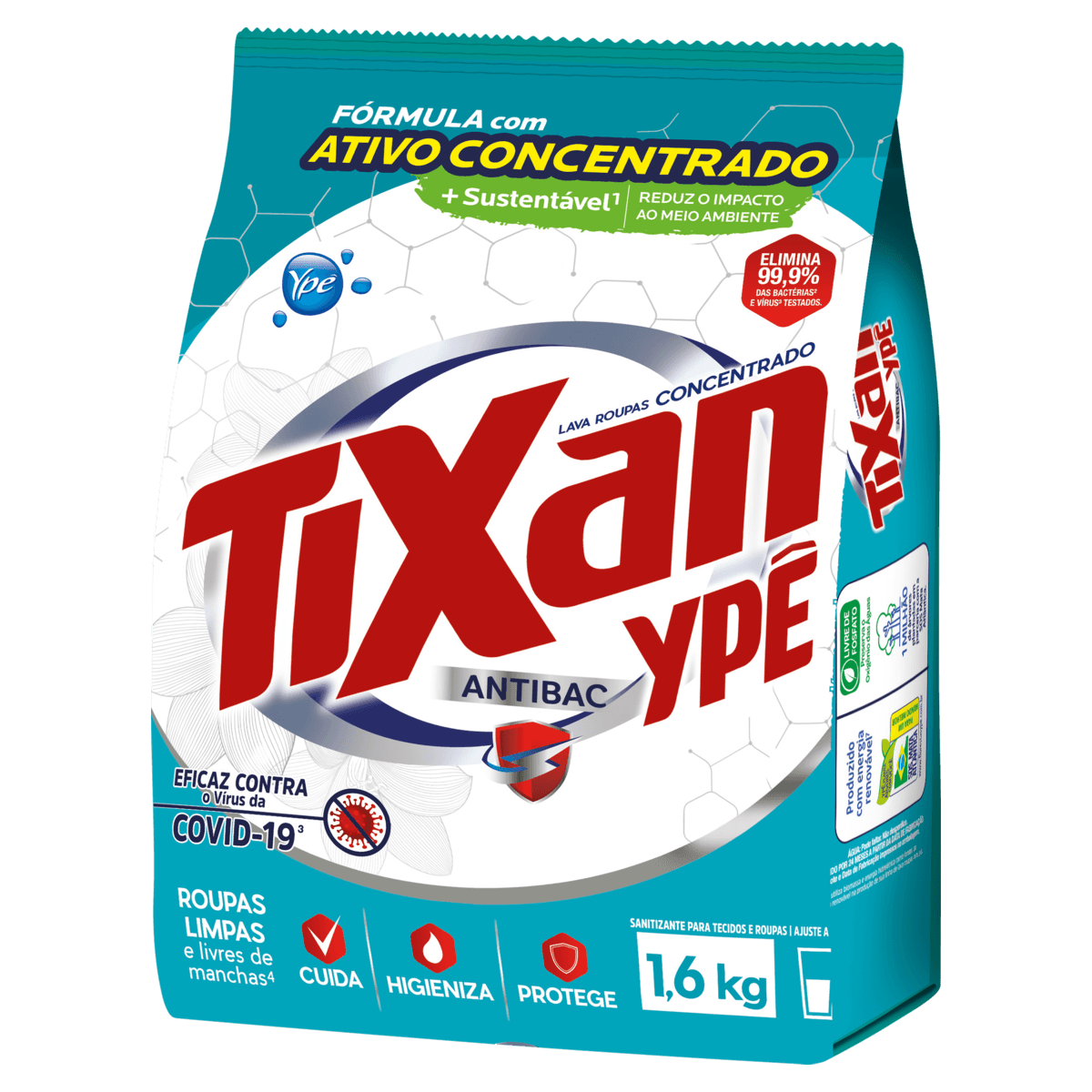 Lava-Roupas Pó Concentrado Tixan Ypê Antibac Pacote 1,6kg - Image 1