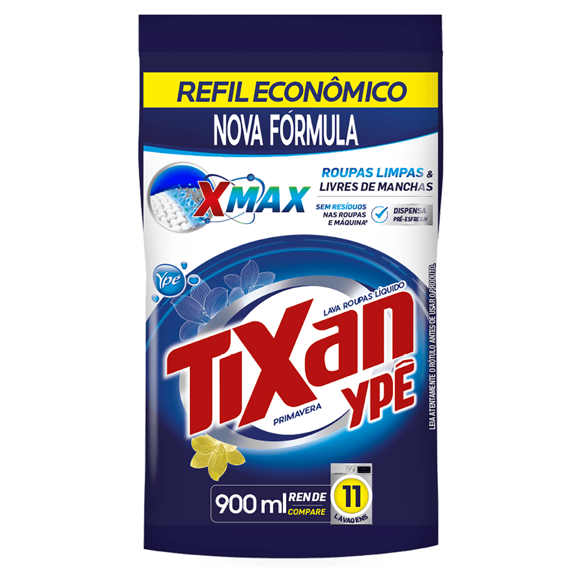 Lava-Roupas Líquido Primavera Tixan Ypê Pouch 900ml Refil Econômico - Image 1