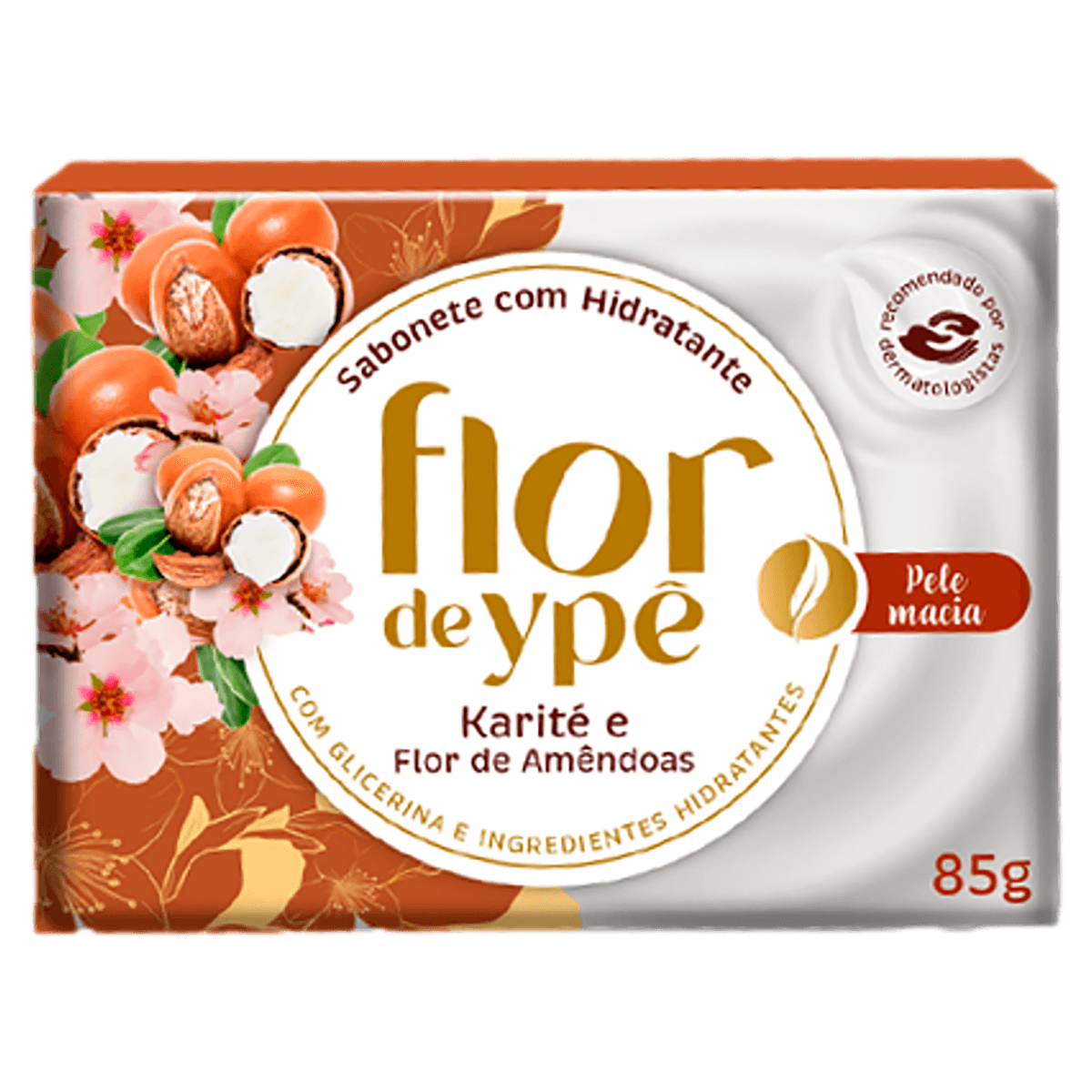 Sabonete Barra Hidratante Karité e Flor de Amêndoas Flor de Ypê Caixa 85g - Image 1