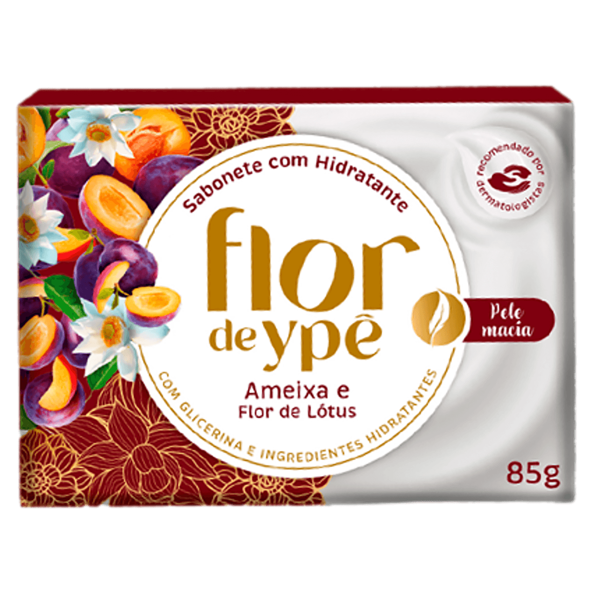 Sabonete Barra Hidratante Ameixa e Flor de Lótus Flor de Ypê Caixa 85g - Image 1
