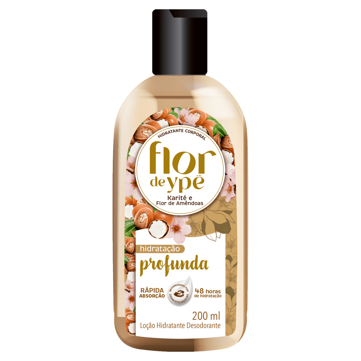 Hidratante Corporal Loção Desodorante Karité e Flor de Amêndoas Flor de Ypê Frasco 200ml - Image 1