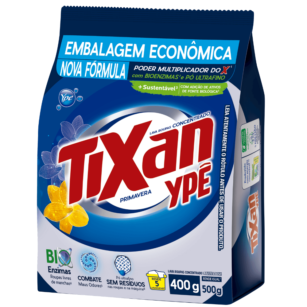 Lava - Roupas Pó Tixan Ypê Primavera 500g Sachê - Rende 5 Lavagens - Sabão em Pó - Image 1