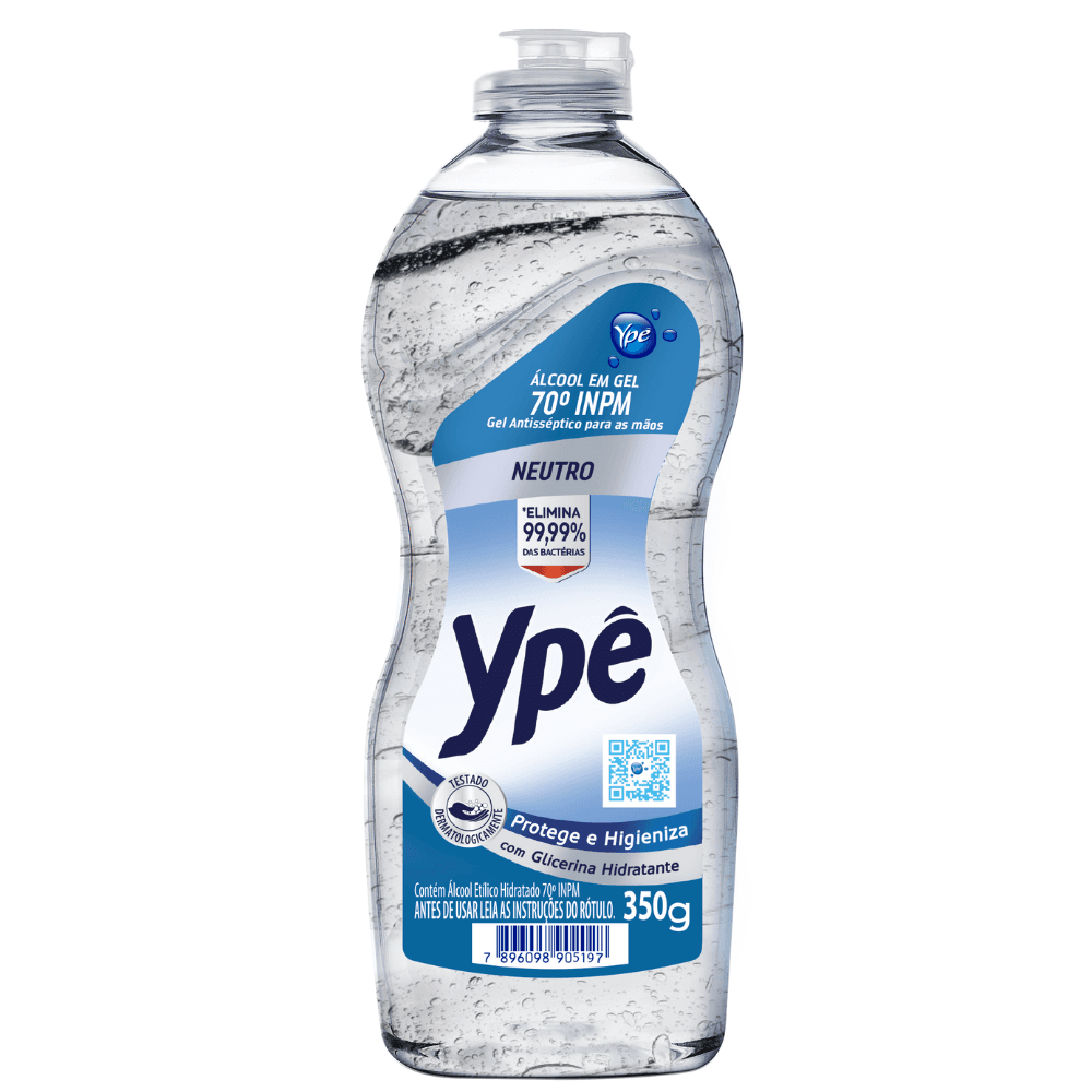 Álcool em Gel Antisséptico Ypê 350g - Elimina 99,99% das Bactérias - Glicerina Hidratante - Image 1