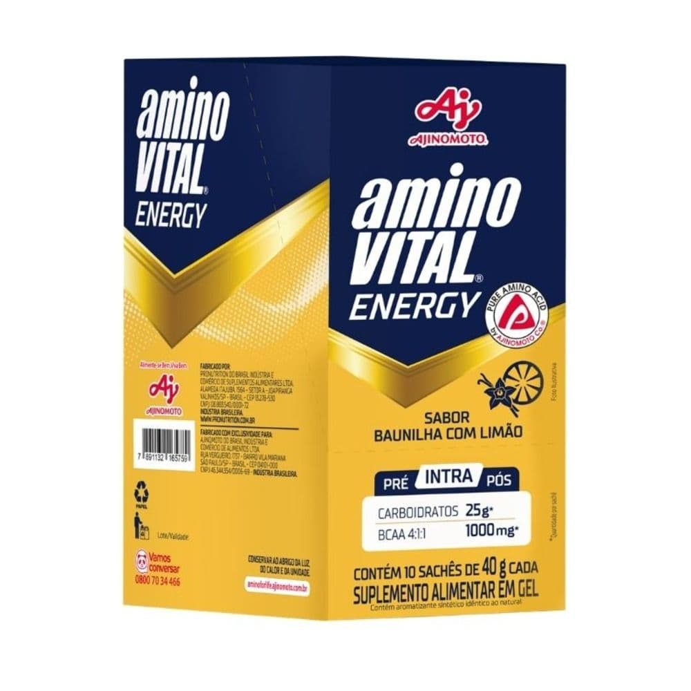 aminoVITAL® Energy Gel - Baunilha Com Limão - 10 Sachês - Image 1