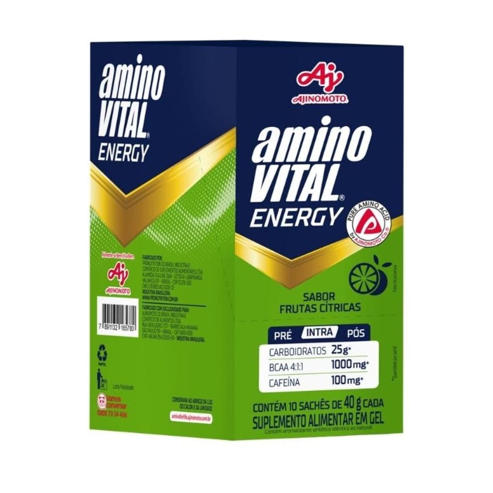 aminoVITAL® Energy Gel - Frutas Cítricas - Com Cafeína 10 Sachês - Image 1