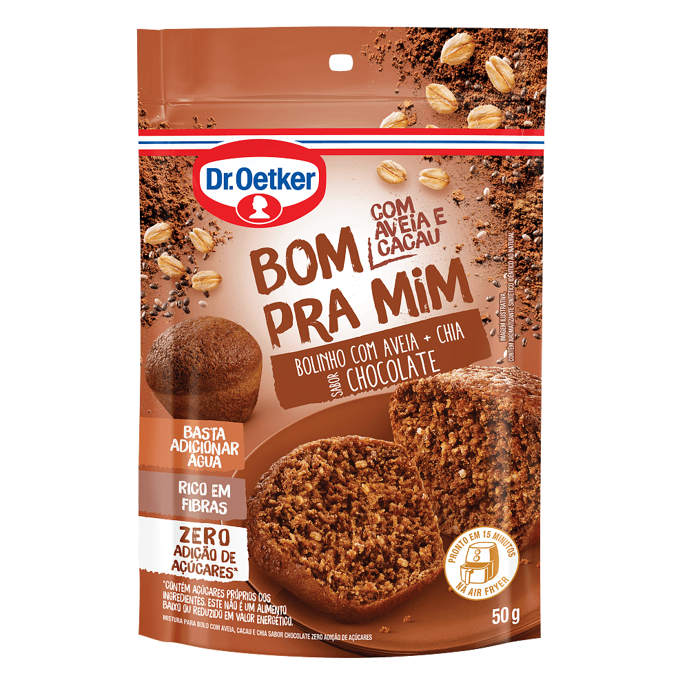 Mistura para Bolo de Chocolate com Aveia e Chia Zero Açúcar 50g - Image 1