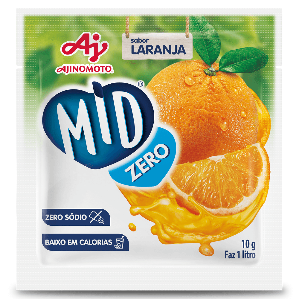 Refresco Em Pó Mid® Zero Açúcar Sabor Laranja 10G - Image 1