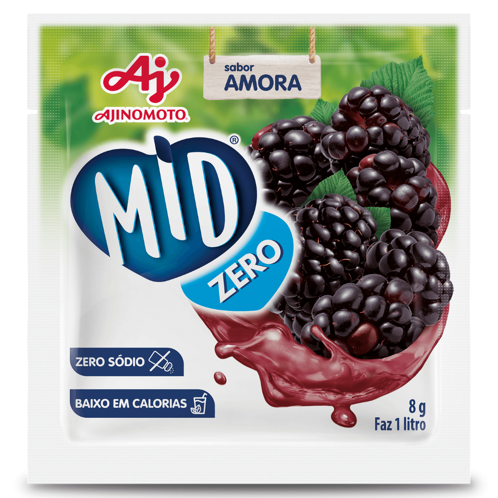 Refresco Em Pó Mid® Zero Açúcar Sabor Amora 8G - Image 1