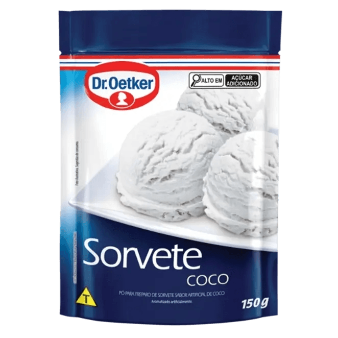 Dr. oetker sorvete sabor coco, pó para preparo de sobremesa, consistência cremosa e sabor delicioso, 150g - Image 1