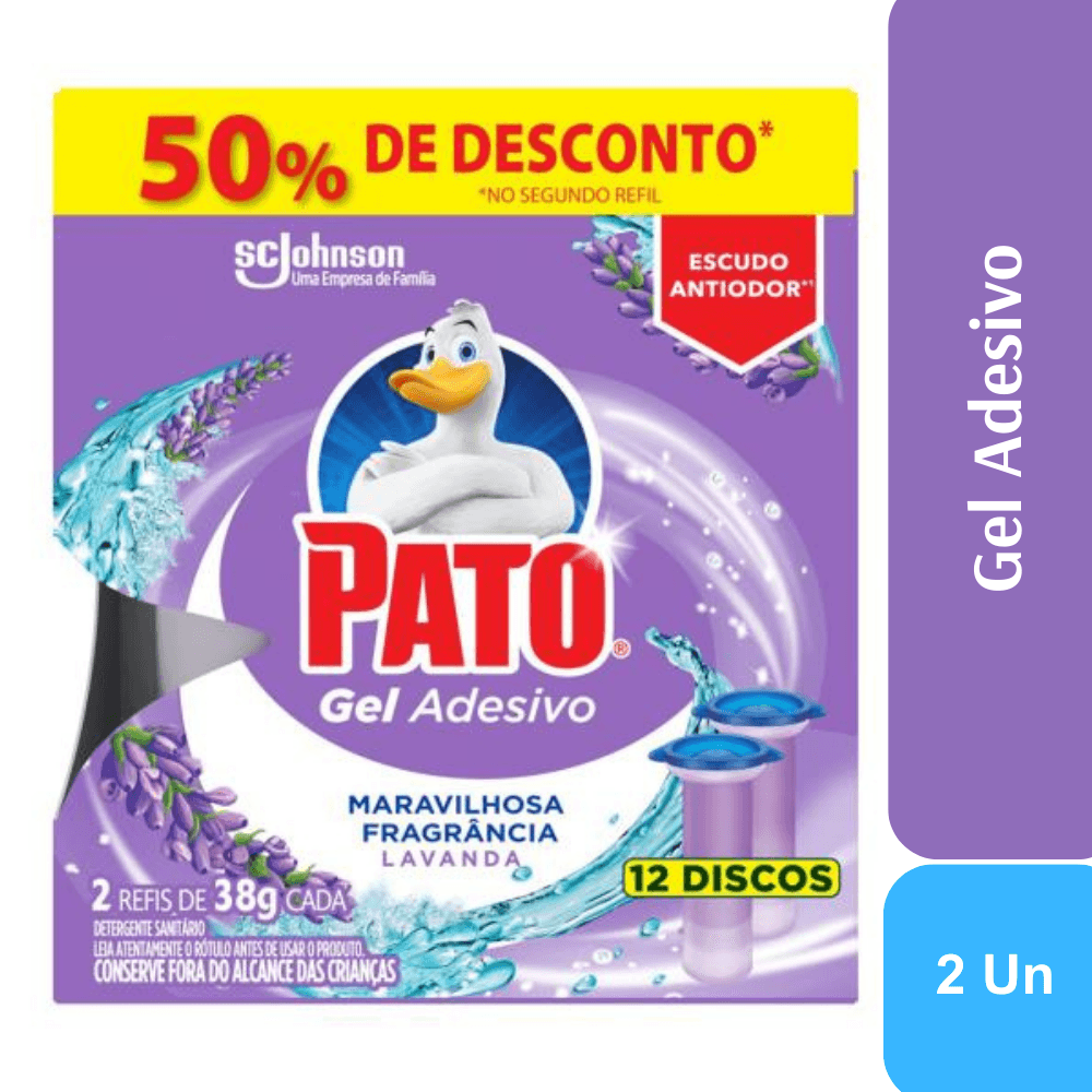 Detergente Sanitário Gel Adesivo Lavanda Pato 38g Cada 2 Unidades Grátis 50% de Desconto no Segundo Refil - Image 1