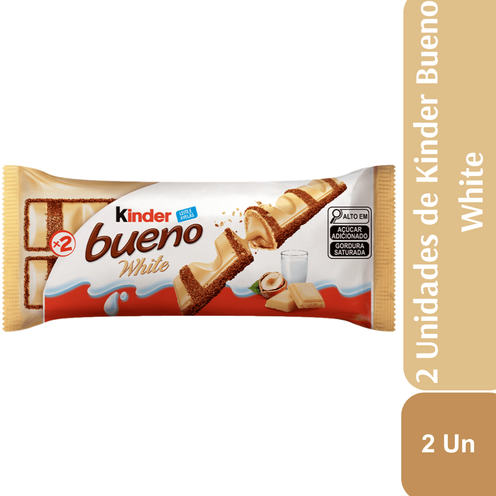 Kinder Bueno White Chocolate Branco 39g 2 Unidades - Image 1