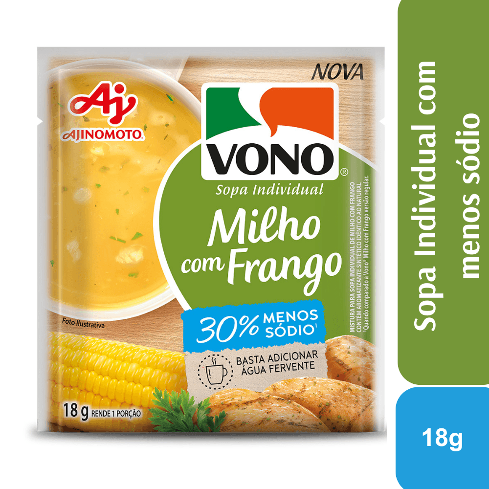 Sopa VONO® Individual Sabor Milho Com Frango Menos Sódio 18G - Image 1