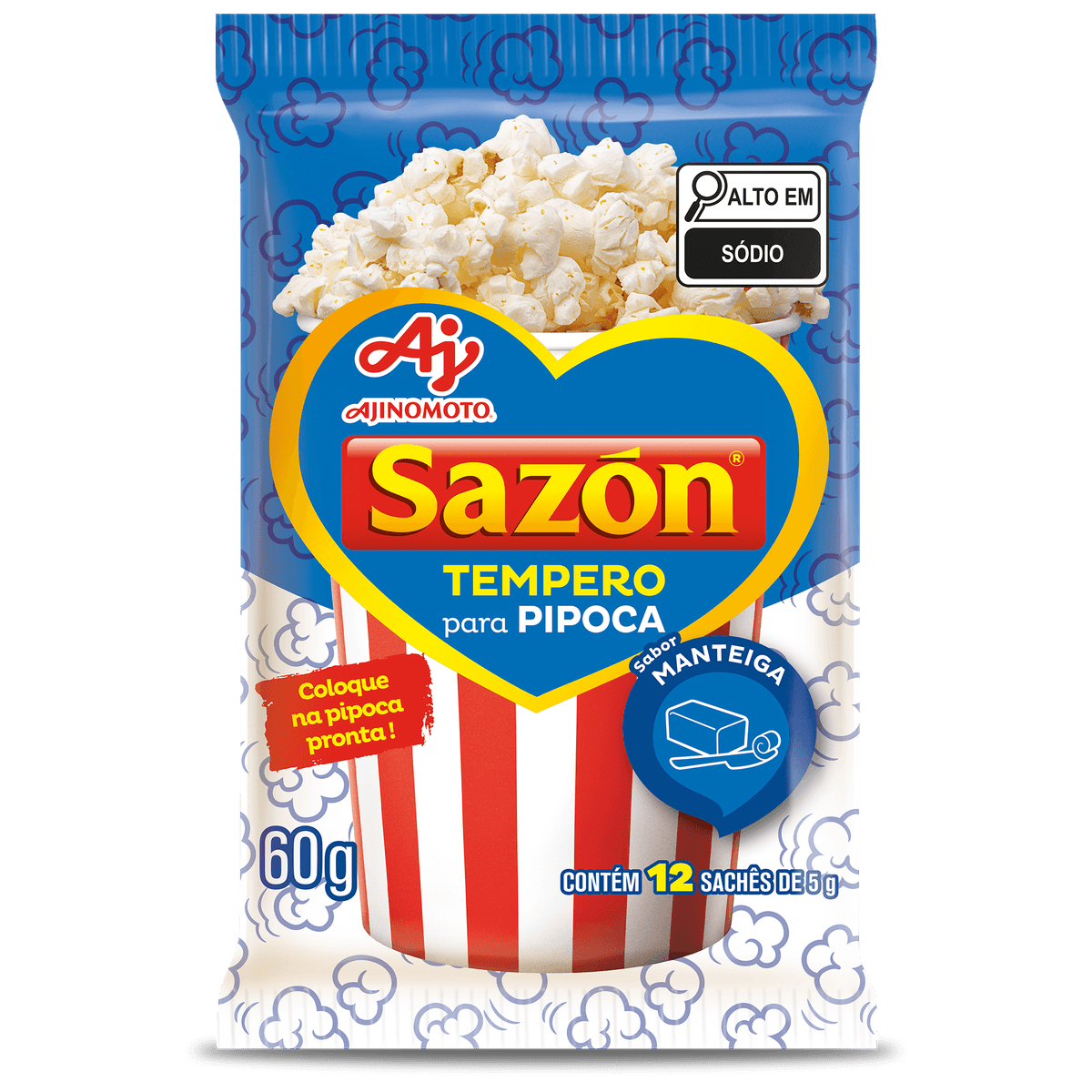 Tempero Em Pó Sazón® Pipoca Sabor Manteiga 60G - Image 1