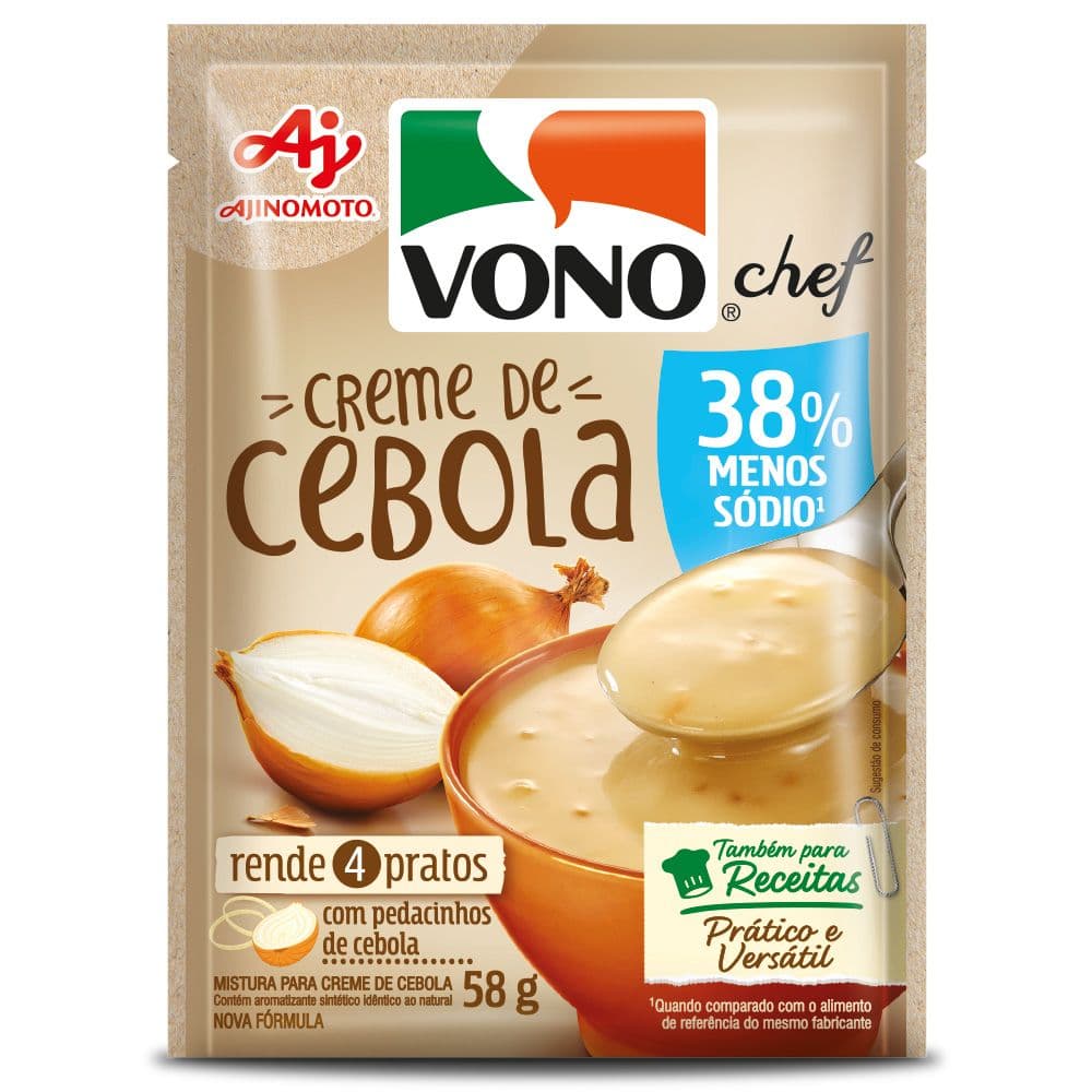 Sopa Cremosa VONO® Chef Sabor Creme De Cebola Menos Sódio 58G - Image 1