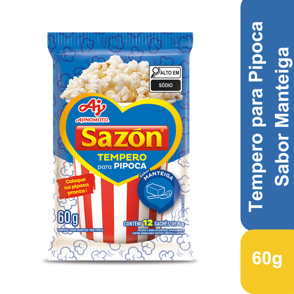 Tempero Em Pó Sazón® Pipoca Sabor Manteiga 60G - Image 1