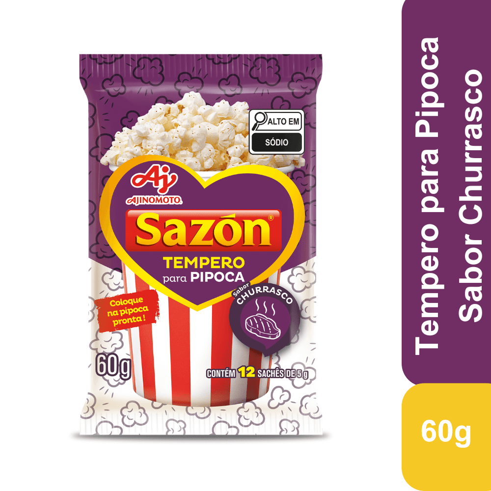 Tempero Em Pó Sazón® Pipoca Sabor Churrasco 60G - Image 1