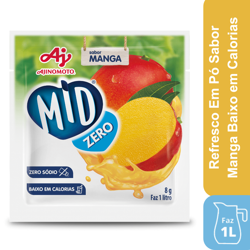 Refresco Em Pó Mid® Zero Açúcar Sabor Manga 8G - Image 1