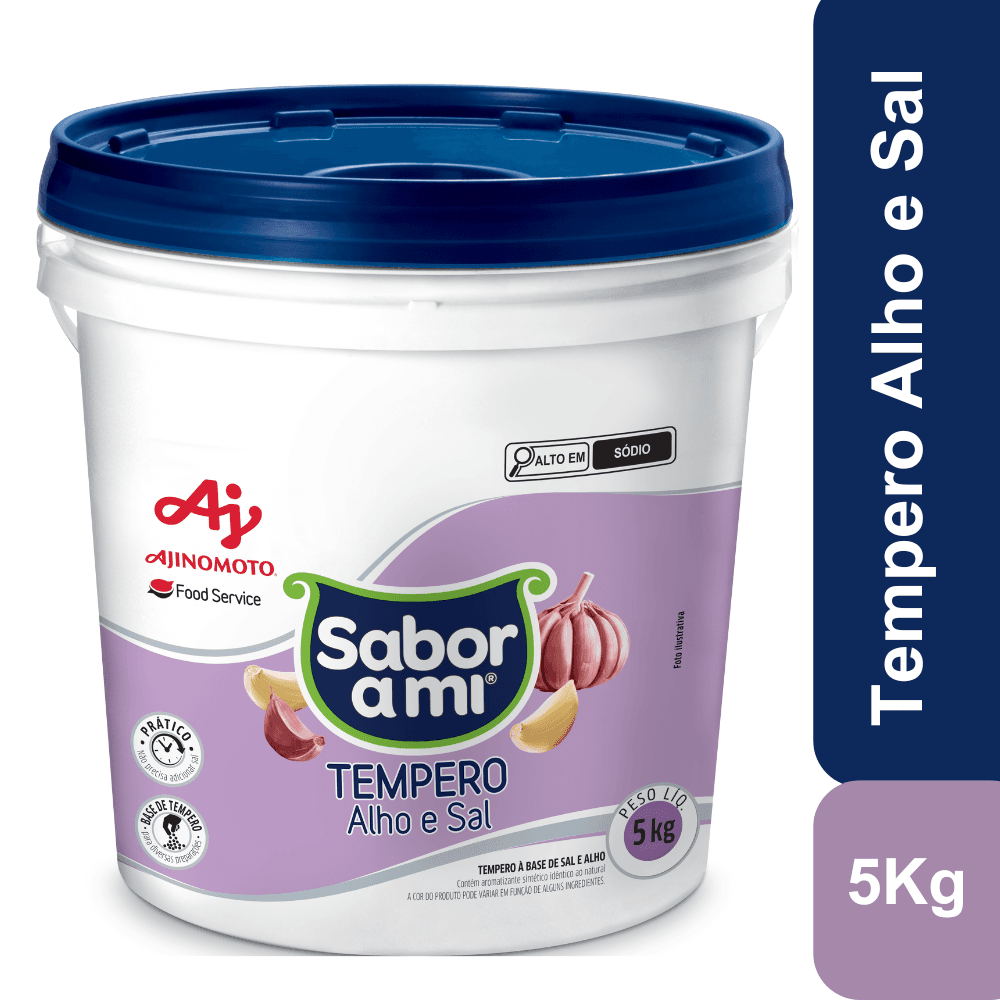 Tempero Sabor A Mi® Alho E Sal Balde 5Kg - Image 1