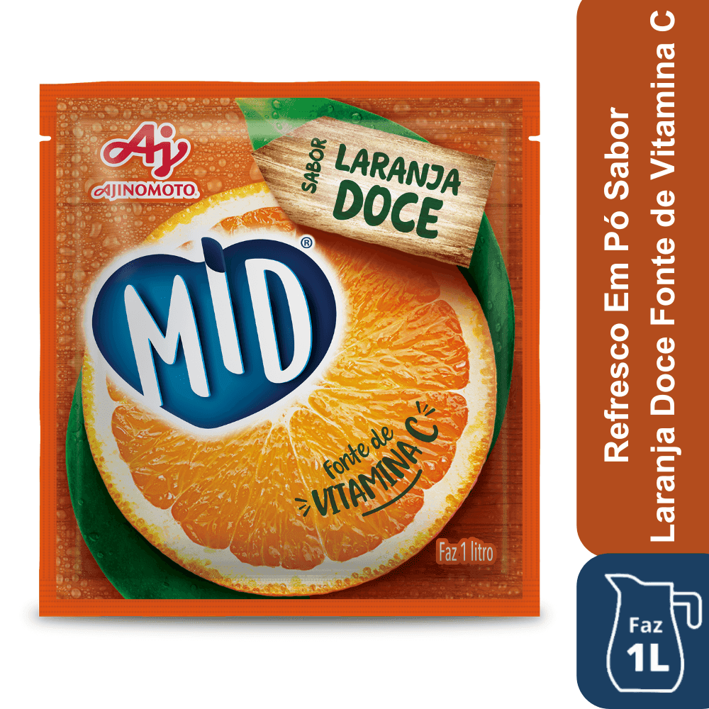 Refresco Em Pó Mid® Sabor Laranja Doce 20G - Image 1