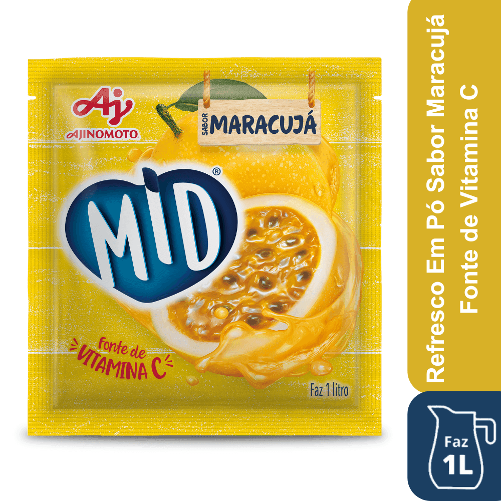 Refresco Em Pó Mid® Sabor Maracujá 20G - Image 1